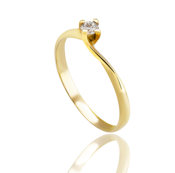 Anello Solitario in oro giallo